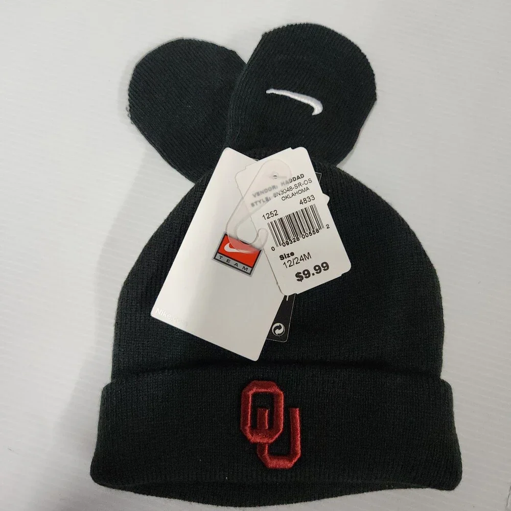 Nike Oklahoma State Sooners Baby Knit Beanie Hat Mitten 2 Pc Set 12 - 24M 169